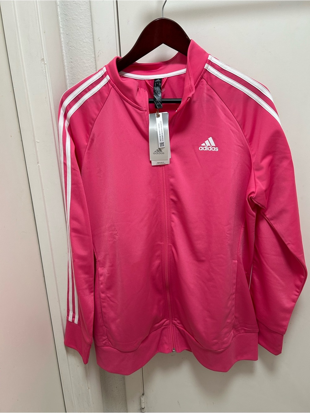 adidas Pink Women's Rashguard Jacket with White 3-Stripes
